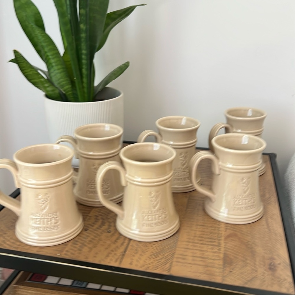 Alexander Keith's Fine Beers Pottery Crafted Mug -Set of 6
